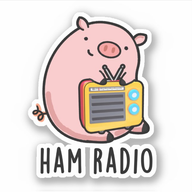 Adesivo Ham Radio Funny Pig Pun (Frente)