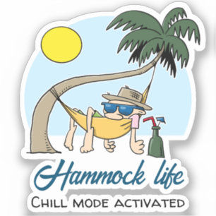 Adesivo Hammock Life Chill Mode Ativado Cartoon Engraçado