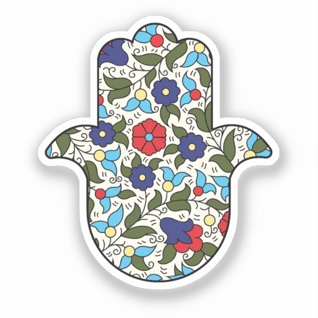 Adesivo Hamsa Hand Khalili Floral (Frente)
