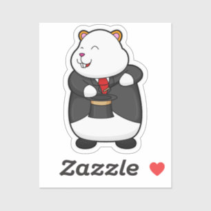 Adesivo Hamster como mágico com varinha mágica e chapéu