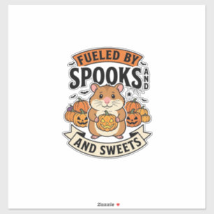 Adesivo Hamster de Halloween Alimentado por Espantalhos Di
