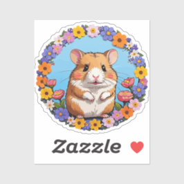 Adesivo hamster in the flowers