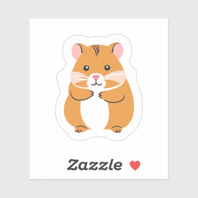 Adesivo Hamster | Pet Castanho Bonito Desenhado À Mão (Folha)