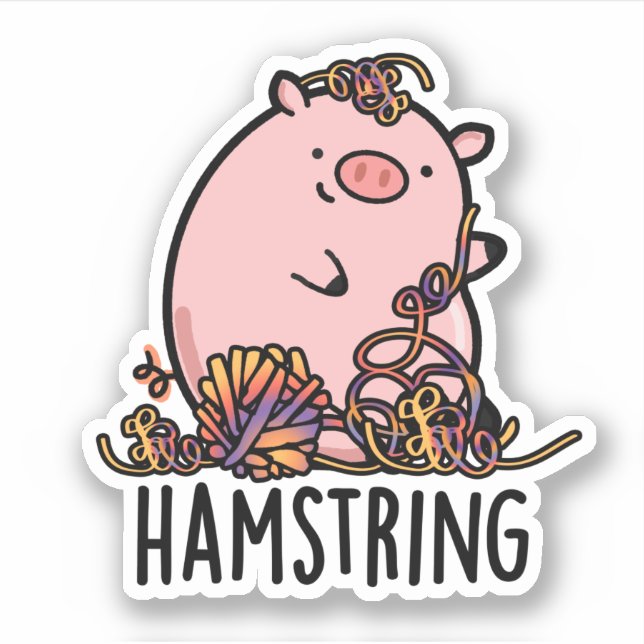 Adesivo Hamstring Funny Pig Pun (Frente)
