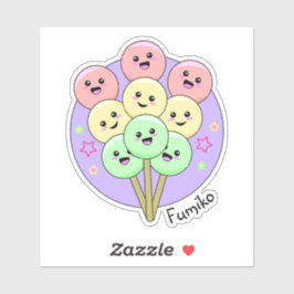 Adesivo Hanami Dango Doce Comida Japonesa Kawaii