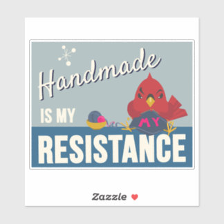 Adesivo Handmade is My Resistance-Blue Rectangle sticker