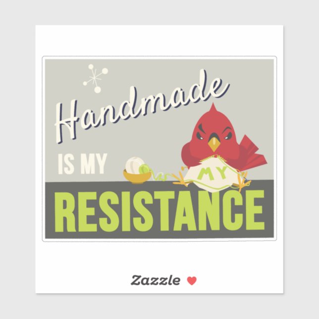 Adesivo Handmade is My Resistance-Rectangle sticker (Folha)