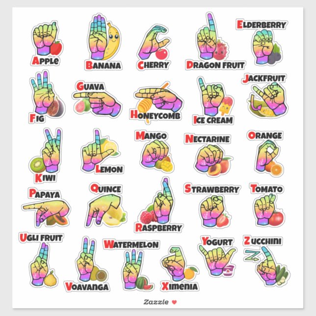 Adesivo Hands & Harvest: Learn ASL with Fruits (Folha)