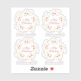 Adesivo Handwritten Merry Christmas Holly Branches Wreath