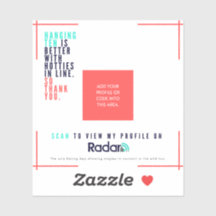 "Hang Ten" - Placa QR do SURF Vinil