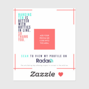 Adesivo "Hang Ten" - Placa QR do SURF Vinil