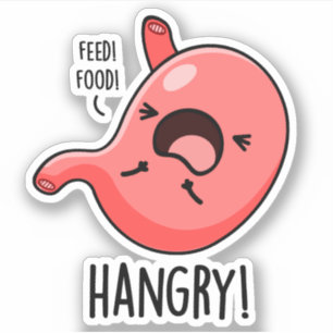 Adesivo Hangry Engraçado Fome Com Fome De Stomach Pun