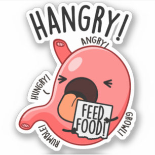 Adesivo Hangry Funny Stomach Pun