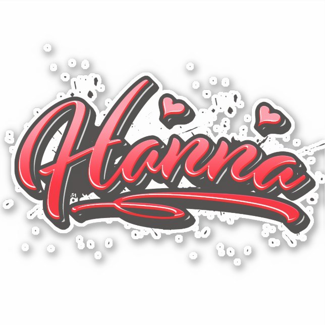 Adesivo Hanna red Heart Graffiti Aufkleber Sticker (Frente)