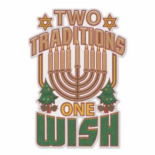 Adesivo Hanukkah Duas Tradições Um Desejo Christmukkah