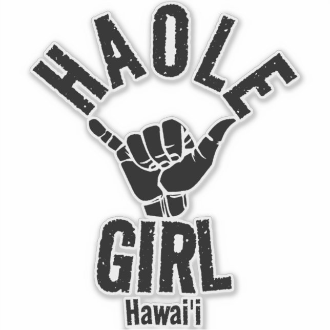 ADESIVO HAOLE GIRL SHAKA HAWAII (Frente)