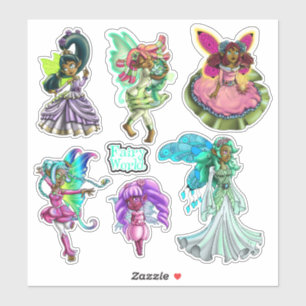 Adesivo Happy African American Fairies-Cut Vinyl Sticker