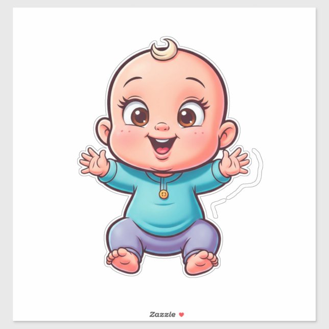 Adesivo Happy Baby Cartoon (Folha)