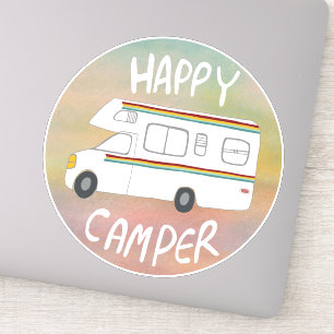 Adesivo Happy Camper Rainbow RV Sunset Motorhome RV