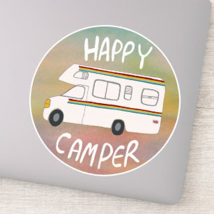 Adesivo Happy Camper Rainbow RV Sunset Motorhome RV