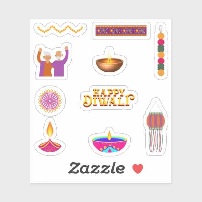 Adesivo Happy Diwali Stickers (Folha)