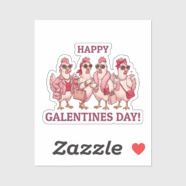 Adesivo Happy Galentines Day Chicken Squad Funny Glam Hens
