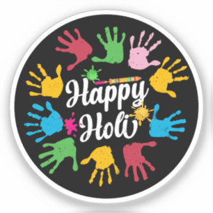 Adesivo Happy Holi Hands Hindu Holi Festival Gifts