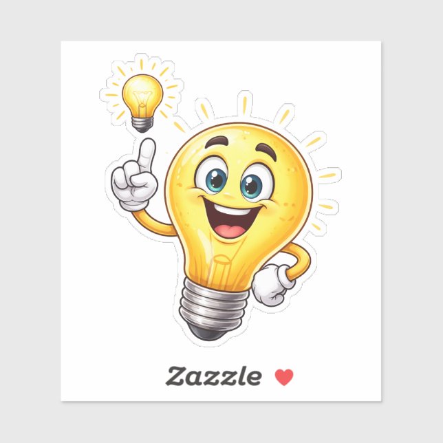 Adesivo Happy Idea Light Bulb Custom-Cut Vinyl Sticker (Folha)