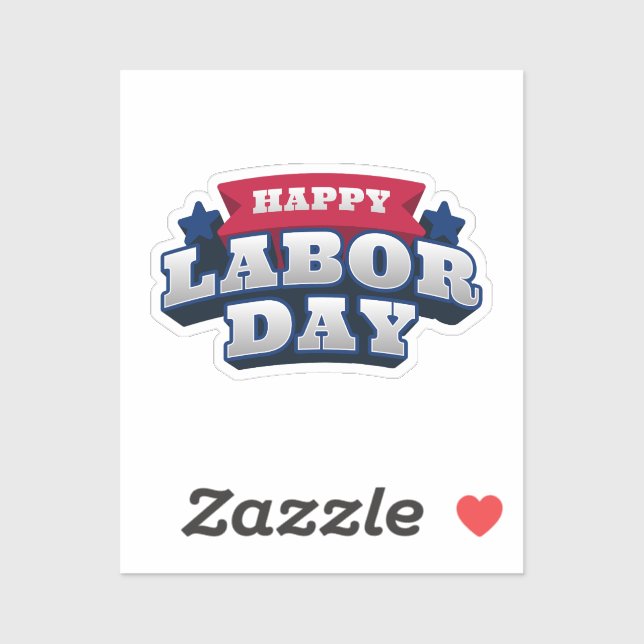 Adesivo Happy Labor Day Patriotic Vinyl Custom Cut Sticker (Folha)