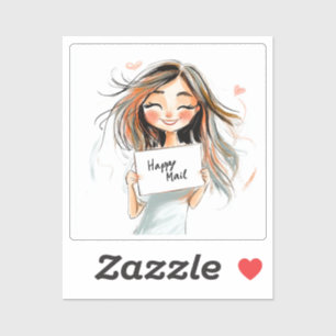 Adesivo Happy Mail, Mulher