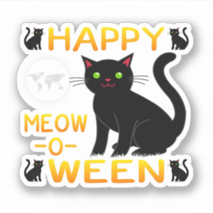 Adesivo Happy Meow-O-Ween