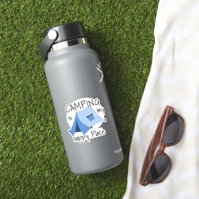 Adesivo Happy Place Tent Camping Vinyl Sticker (HydroFlask Insitu)