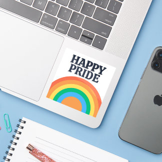 Adesivo Happy Pride Minimalist Rainbow Sticker
