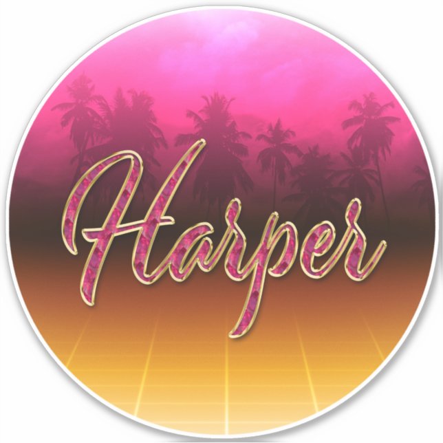 Adesivo Harper Vorname Name golden pink Aufkleber Sticker (Frente)