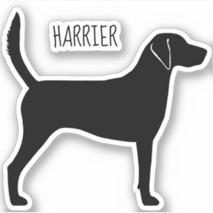 Adesivo Harrier Dog Breed Silhouette Vinyl Sticker