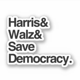 Adesivo Harris e Walz e Salvar Democracia