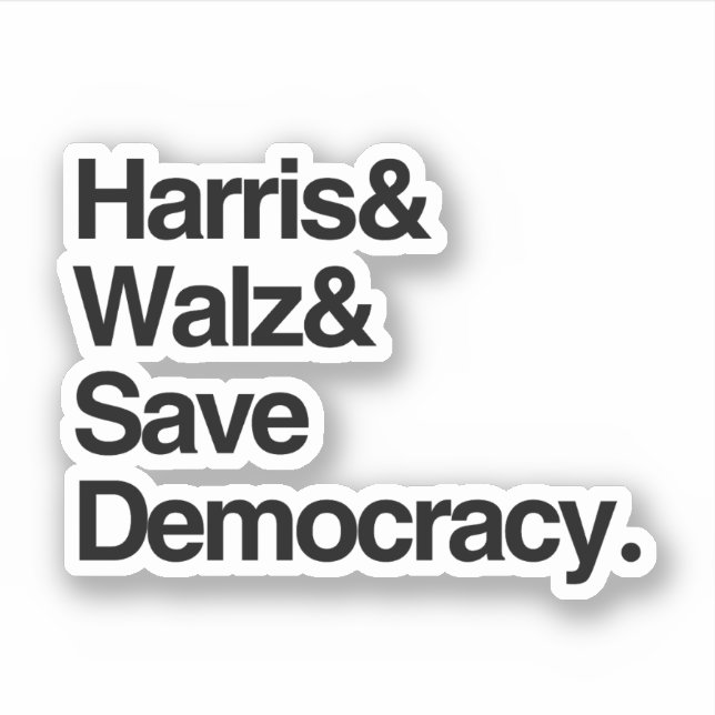 Adesivo Harris e Walz e Salvar Democracia (Frente)