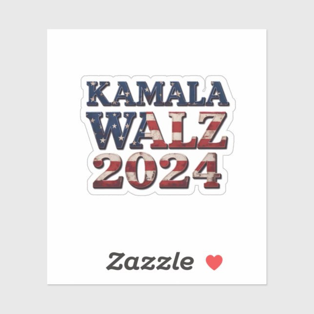 Adesivo Harris Walz 2024 Eleição Kamala Tim Waltz (Folha)