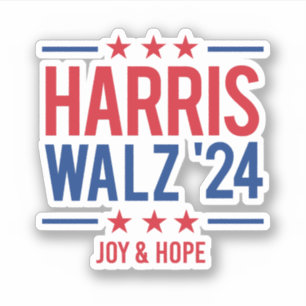 Adesivo Harris Walz '24 - Joy and Hope