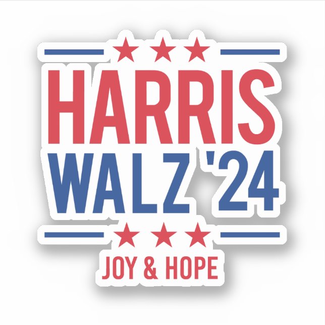 Adesivo Harris Walz '24 - Joy and Hope (Frente)