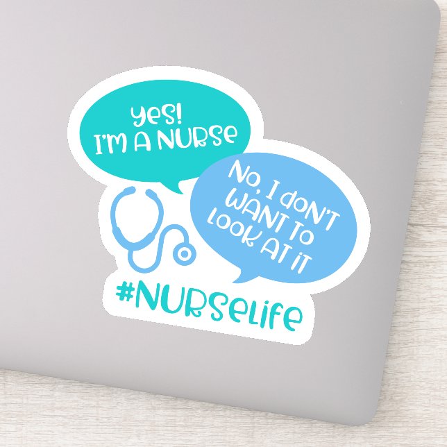 Adesivo Hashtag Cute Nurss Life Laptop Decal Sticker (Detalhe)