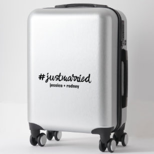 Adesivo Hashtag de Recem casados personalizado minimalista
