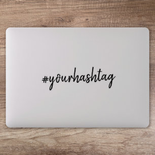 Adesivo Hashtag # Laptop moderno de mídia social minima