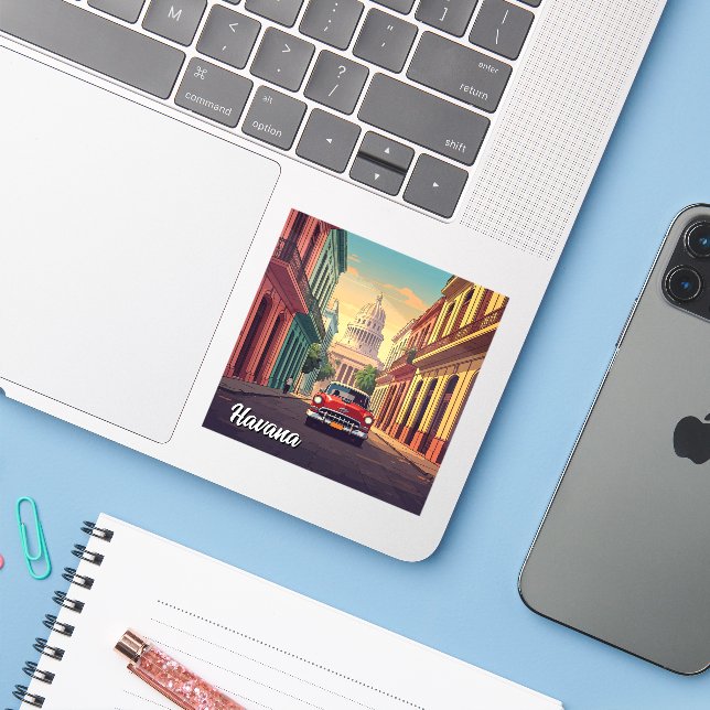 Adesivo Havana Cuba (Notebook com iPhone)
