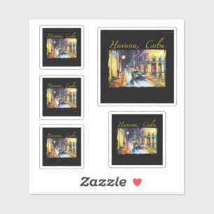 Adesivo Havana Cuba - Cena Noturna de Habana Vieja