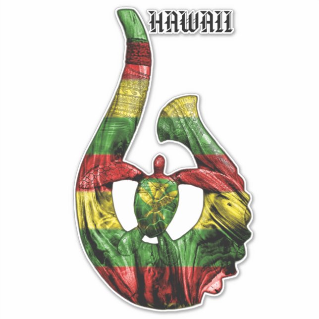 Adesivo Hawaii Honu Tribal Hook Kanaka Maoli (Frente)