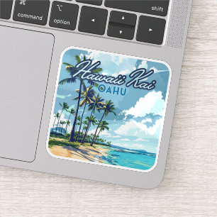 Adesivo Hawaii Kai Honolulu Oahu Hawaii Retro