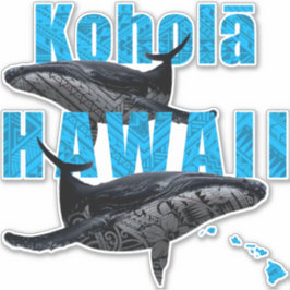 ADESIVO HAWAII POLINESIANO TRIBAL HUMPBACKS NAS ILHAS HAWA