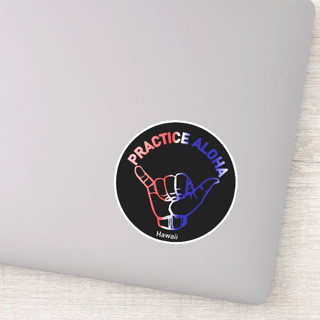 Adesivo Hawaii Practice Aloha Flag Shaka (Hang solto) (Detalhe)