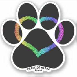 Adesivo Hawaii Practice Aloha - Gatinho Love Rainbow